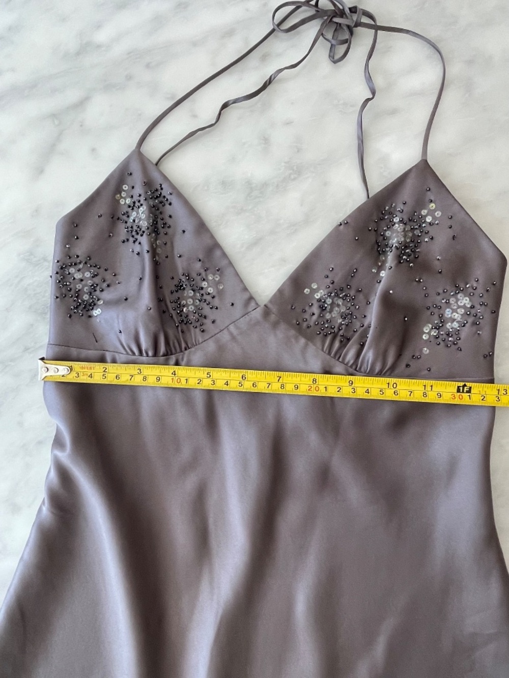 Laundry by Shelli Segal 100% Silk Lined Halter Midi Dress 2 - Picture 8 of 14